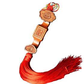 Chinese Wooden Ruyi Ornaments Car Rearview Mirror Hanging D√©cor for Wishful and Smoothly