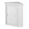 Glancy One Shutter Door Wooden Removable Corner Wall Cabinet, White