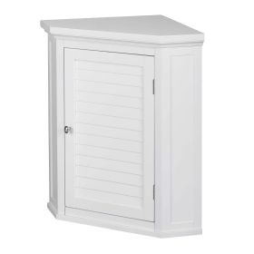 Glancy One Shutter Door Wooden Removable Corner Wall Cabinet, White