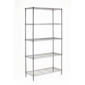 5 Tier Wire Shelf Unit;  Chrome;  1750 lb Capacity