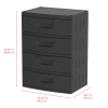 4 Drawer Plastic Garage Cabinet, Black Finish