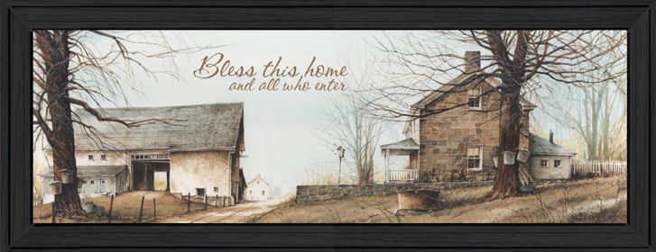 "Bless This Home" By John Rossini, Printed Wall Art, Ready To Hang Framed Poster, Black Frame