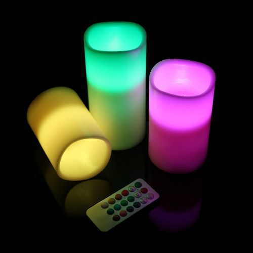 3Pcs Flameless Candles Votive Candles Wireless Battery Operated LED Flickering Candles w/ Remote Control Timer 3Pcs Flameless Candles Votive Candles Wireless Battery Operated LED Flickering Candles w/ Remote Control Timer