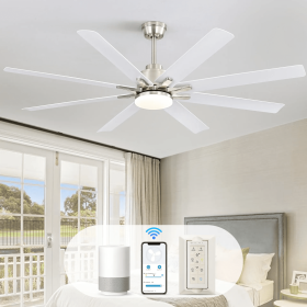 66 Inch Low Profile Ceiling Fan with Dimmable Lights and Remote Control 6 Speed Reversible Noiseless DC Motor for Indoor