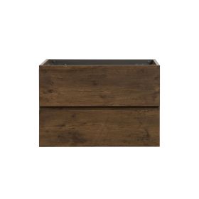 Alice-30W-105,Wall mount cabinet WITHOUT basin,Walnut color,With two drawers