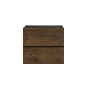 Alice-24W-105,Wall mount cabinet WITHOUT basin,Walnut color,With two drawers