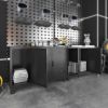 Metal Storage Cabinet with Wheels,Garage Storage Cabinet with 3 Doors ,Sturdy and Durable Heavy Duty Utility Storage Cabinet for Office/Kitchen/Pantry