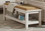 Antique White Bench