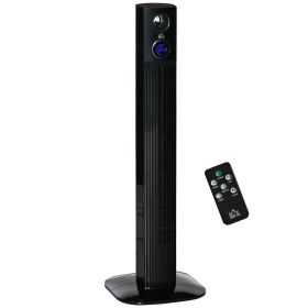 37.75" Tower Fan for Bedroom Cooling with Aroma Diffuser, 70¬∞ Oscillating, 12 Hour Timer, LED Sensor Panel, and Remote Control, Black