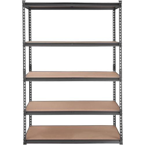 VEVOR Storage Shelving Unit, 5-Tier Adjustable, 2000 lbs Capacity, Heavy Duty Garage Shelves Metal Organizer Utility Rack, Black, 48" L x 24" W x 72"