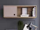 Khali Office Set, Two Shelves, Two Drawers, Wall Cabinet, Single Door Cabinet, -Light Oak / Taupe