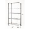 5 Tier Wire Shelf Unit;  Chrome;  1750 lb Capacity