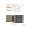 Devoux 3-Door 2-Shelf Wall Cabinet Light Pine