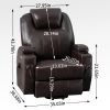 Up to 350lbs Okin Motor Power Lift Recliner Chair for Elderly, Heavy Duty Motion Mechanism with 8-Point Vibration Massage and Lumbar Heating, Two Cup