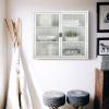 Retro Style Haze Double Glass Door Wall Cabinet With Detachable Shelves for Office, Dining Room,Living Room, Kitchen and Bathroom White Color(=OLD ITE