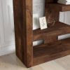 Bridgevine Home Sausalito 72 inch high 6-shelf Bookcase, No Assembly Required, Whiskey Finish