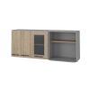 Devoux 3-Door 2-Shelf Wall Cabinet Light Pine
