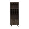 Kisco 1-Drawer 2-Shelf Bar Cabinet Dark Walnut
