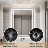LED Bathroom Mirror, 36x48 inch Bathroom Vanity Mirrors with Lights, Mirrors for Wall with Smart Touch Button, Anti-Fog, Memory Function, Stepless Dim
