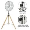 Simple Deluxe Retro Tripod Fan, Home Air Circulation Nostalgic Vertical Fan, 3 Speeds, Adjustable Height, Silver-16 Inch, 16 Inch