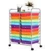 20 Drawer Rolling Storage Cart Tools Scrapbook Paper Organizer Office Multicolor