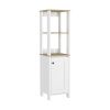 Hanover 4-Shelf Linen Cabinet Light Oak and White