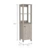 Hanover 4-Shelf Linen Cabinet Light Grey