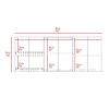 Superior 150 Wall Cabinet With Glass; Four Interior Shelves; Two Double Door -White