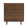 Bohemian Bar Cabinet, Natural Rattan Doors, Removable Wine Rack in Walnut