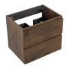 Alice-24W-105,Wall mount cabinet WITHOUT basin,Walnut color,With two drawers