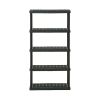 5 Tier 18"x 36"x70.2" Ventilated Plastic Wall Shelf Unit;  750lb Capacity;  Black