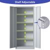 71"H Metal Garage Storage Cabinet, Black Tool Steel Locking Cabinet with Doors and 4 Shelves, Tall Cabinets for Garage Storage Systems Lockable File C
