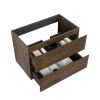 Alice-30W-105,Wall mount cabinet WITHOUT basin,Walnut color,With two drawers