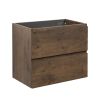 Alice-24W-105,Wall mount cabinet WITHOUT basin,Walnut color,With two drawers