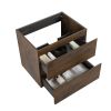 Alice-24W-105,Wall mount cabinet WITHOUT basin,Walnut color,With two drawers
