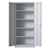 71"H Metal Garage Storage Cabinet, Black Tool Steel Locking Cabinet with Doors and 4 Shelves, Tall Cabinets for Garage Storage Systems Lockable File C