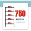 Adjustable Storage Shelves Metal Storage Shelf;  750 pounds;  Black;  21.5L x 11.6W x 47.6H