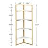 4-Tier Corner Multipurpose Display Rack; Freestanding Bathroom Corner Shelf; Multipurpose Corner Shelving Unit for Small Spaces; Gold