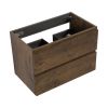 Alice-30W-105,Wall mount cabinet WITHOUT basin,Walnut color,With two drawers