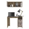 Khali Office Set, Two Shelves, Two Drawers, Wall Cabinet, Single Door Cabinet, -Light Oak / Taupe