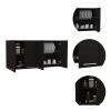 Stockton Rectangle Four Swing Doors Wall Cabinet Black Wengue