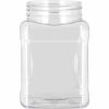 Clear Food Grade PET Plastic Square Grip Storage Jar w/ Cap - 16 Fluid Ounces (1-2 Cup Storage Capacity) - BUY 1 GET 1 FREE (MIX AND MATCH
