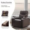 Power Motion Recliner with USB Charging Port and Hidden Arm Storage 2 Convenient Cup Holders Design and 360¬∞ Swivel Tray Table,Brown (old sku: SG0006