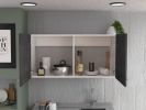 Brookeline Rectangle 2-Door Wall Cabinet White and Smokey Oak