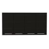 Stockton Rectangle Four Swing Doors Wall Cabinet Black Wengue