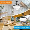 42 inch Retractable Ceiling Fans with Lights Remote Control,Fandelier Flush Mount Modern Ceiling Fan with Bladeless Ceiling Fan,LED Dimmable Light,Sil