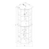 6 Shelf Corner Curio Display Cabinet with Lights, Mirrors and Adjustable Shelves, Walnut(E26 light bulb not included)