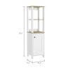 Hanover 4-Shelf Linen Cabinet Light Oak and White