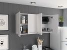 Stockton Rectangle Four Swing Doors Wall Cabinet White