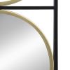 47.2" Eclectic Styling Metal Beaded Black Wall Mirror with Contemporary Design for Bedroom,Liveroom & Entryway